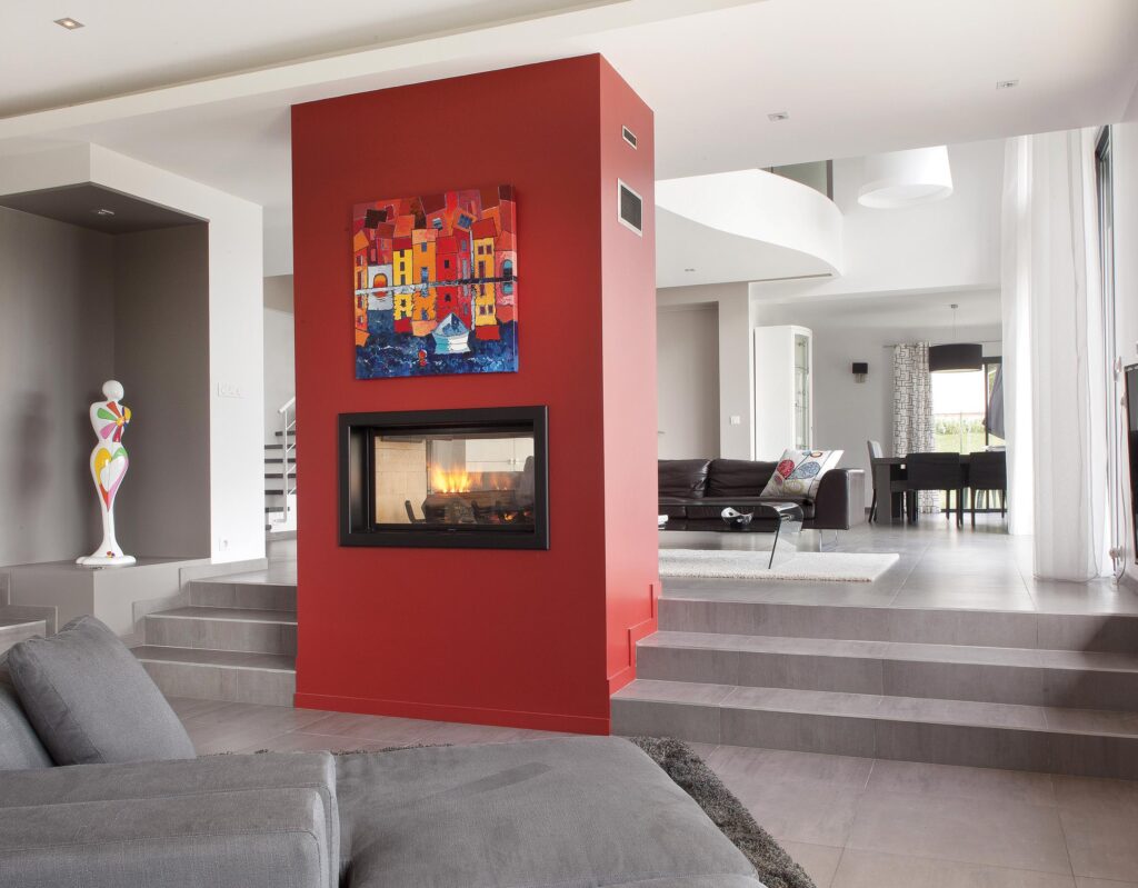 Axis H1200 Double Sided Builtin Fireplace